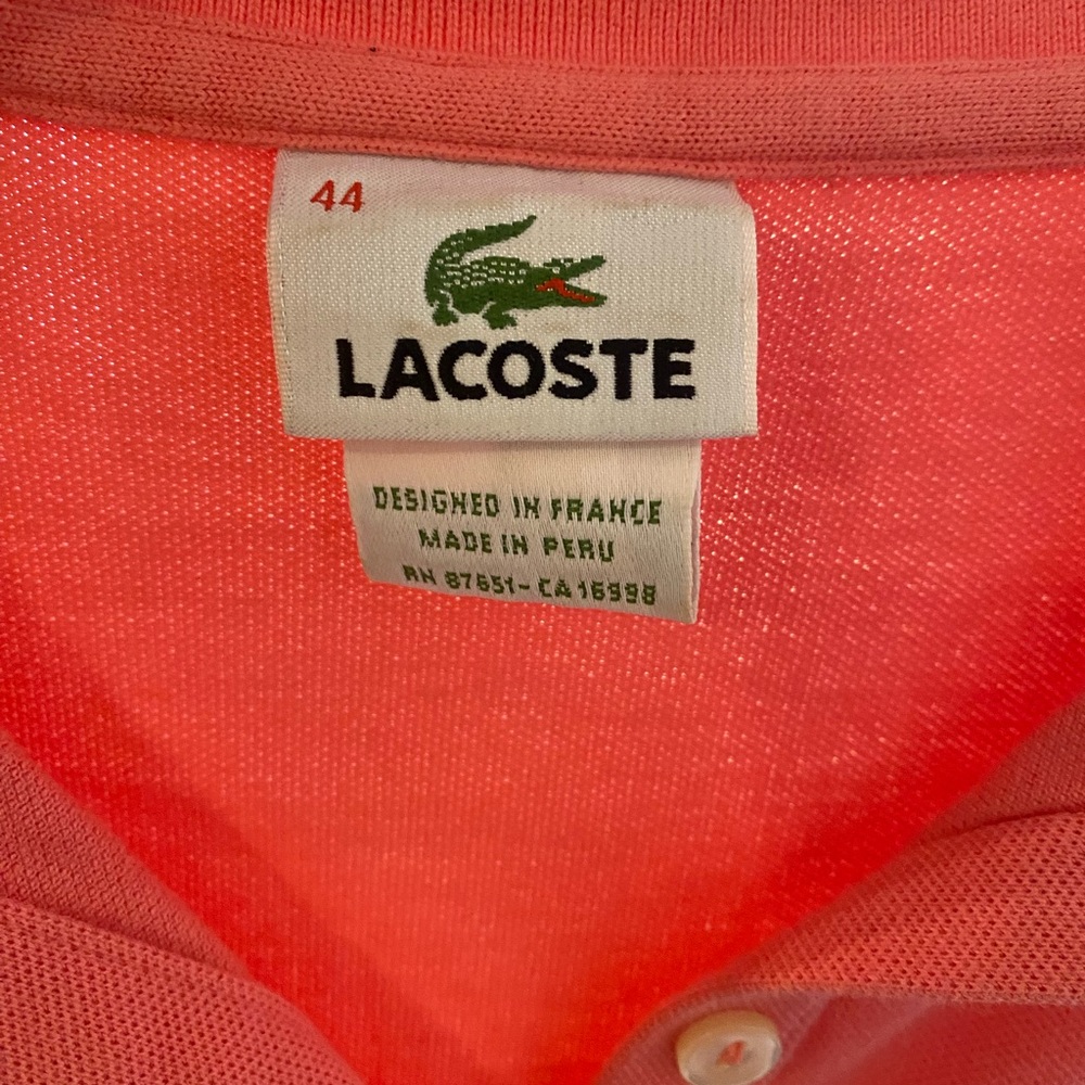 Lacoste Women's salmon Polo Shirt - Picture 5 of 5